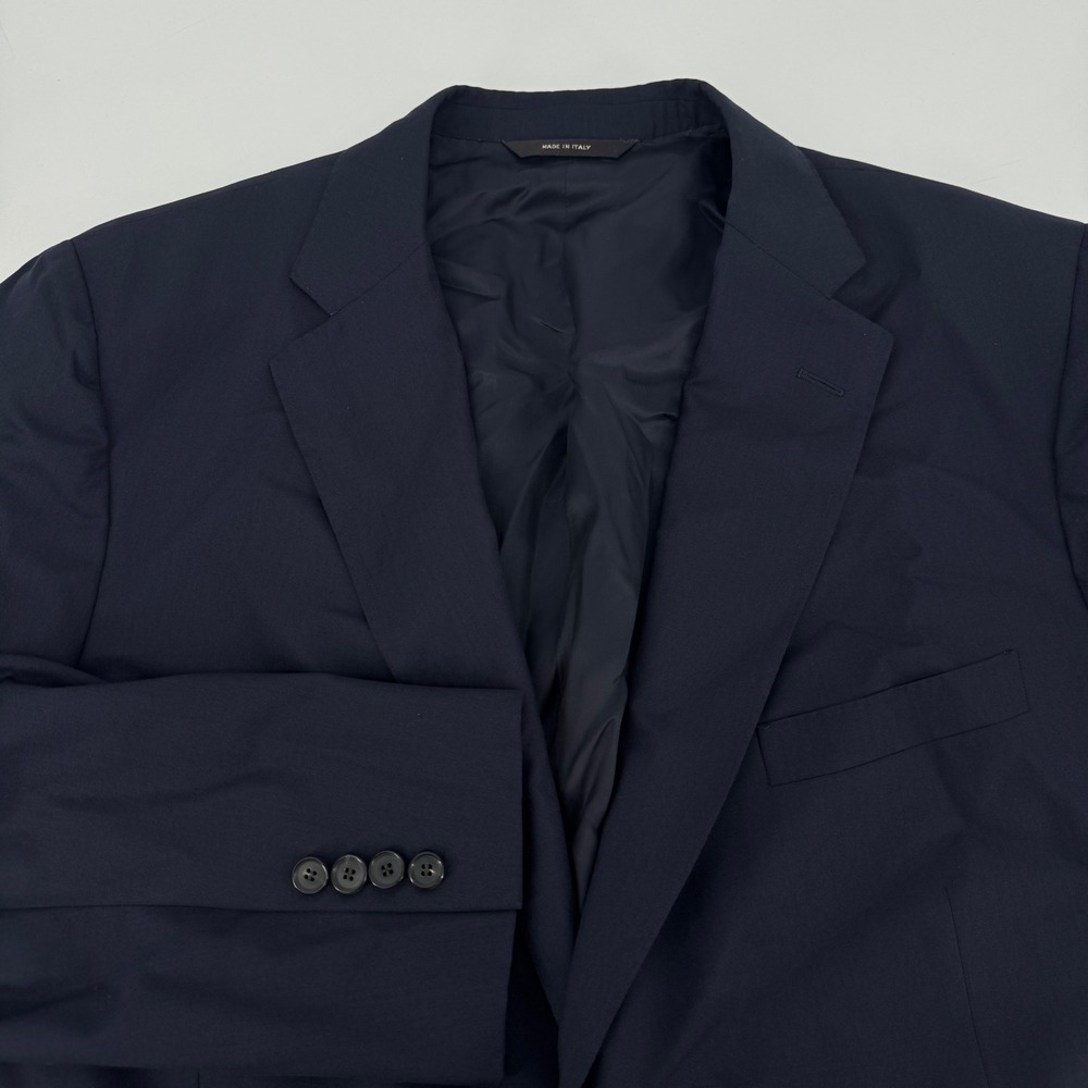 Paul Stuart Mens Navy Blue Wool Blazer Sport Coat Made in Italy Size 46R